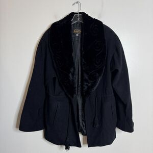 Scully‎ Overcoat Womens Size Medum Solid Black